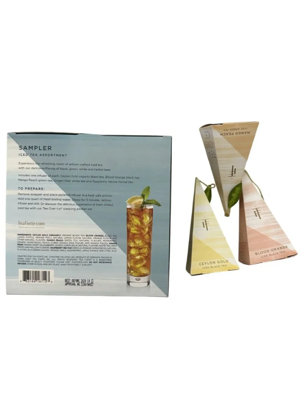 Tea Forte Tea Over Ice Blends Set/8 Iced Tea Infusers Assorted Black Green White